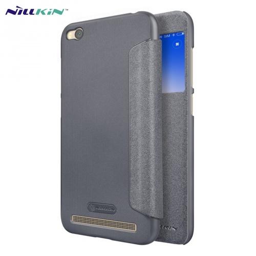 XIAOMI Redmi 5A NILLKIN SPARKLE műanyag telefonvédő (mikroszálas bőr flip, oldalra nyíló, S-View Cover) FEKETE	