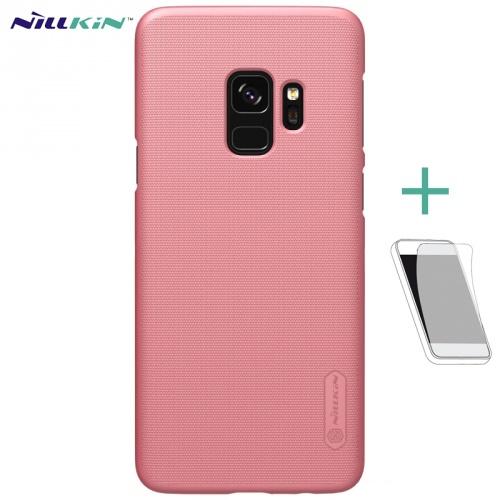 SAMSUNG Galaxy S9 (SM-G960) NILLKIN SUPER FROSTED műanyag telefonvédő (gumírozott, érdes felület, képernyővédő fólia, tisztítókendő) ROZÉARANY	