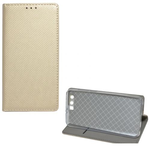NOKIA 6.1 (2018) Tok álló, bőr (FLIP, oldalra nyíló, asztali tartó funkció, rombuszminta) ARANY	
