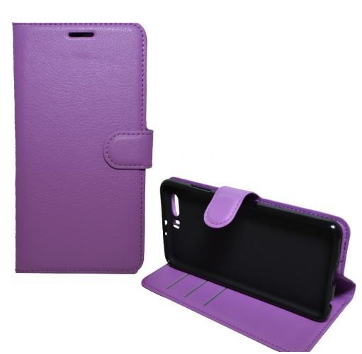 SAMSUNG Galaxy A6+ (2018) SM-A605F Tok álló, bőr (FLIP, oldalra nyíló, asztali tartó funkció) LILA	