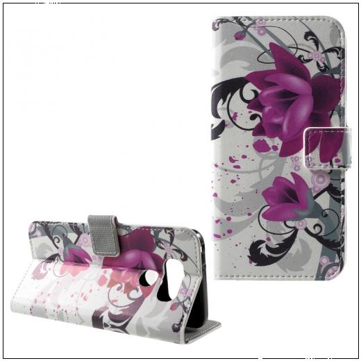 HUAWEI Honor View 10 Tok álló, bőr (FLIP, oldalra nyíló, asztali tartó funkció, lótuszvirág minta) FEHÉR	