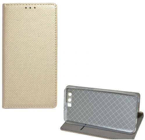 HUAWEI Y6 (2018) Tok álló, bőr (FLIP, oldalra nyíló, asztali tartó funkció, rombuszminta) ARANY	