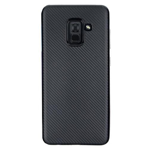 SAMSUNG Galaxy A6 (2018) SM-A600F Telefonvédő gumi / szilikon (karbon minta) FEKETE	