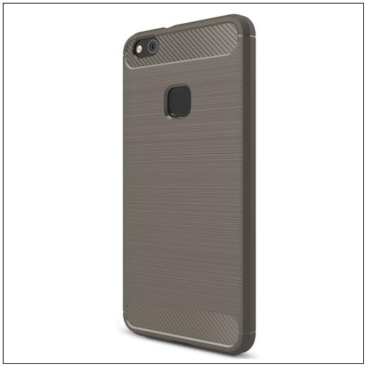 SAMSUNG Galaxy A6 (2018) SM-A600F Telefonvédő gumi / szilikon (közepesen ütésálló, légpárnás sarok, szálcsiszolt, karbonminta) SZÜRKE	