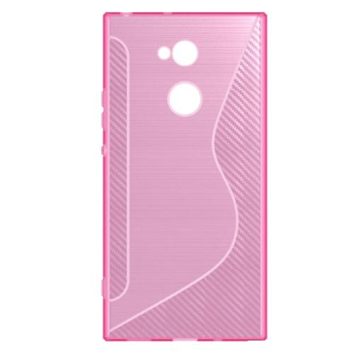 SONY Xperia XA2 (H4113) Telefonvédő gumi / szilikon (S-line, karbonminta) RÓZSASZÍN	