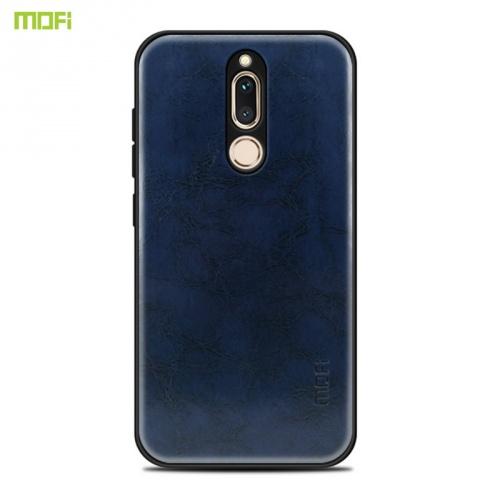 HUAWEI Mate 10 Lite MOFI műanyag telefonvédő (szilikon keret, bőr hátlap) SÖTÉTKÉK	