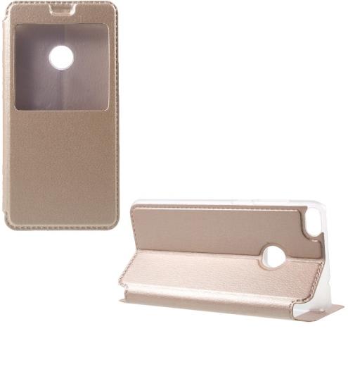 HUAWEI Honor View 10 Tok álló, bőr (FLIP, oldalra nyíló, asztali tartó funkció, S-View Cover) ARANY	