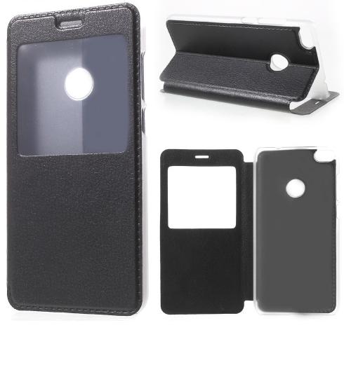 HUAWEI Honor View 10 Tok álló, bőr (FLIP, oldalra nyíló, asztali tartó funkció, S-View Cover) FEKETE	