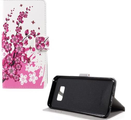 HUAWEI Honor View 10 Tok álló, bőr (FLIP, oldalra nyíló, asztali tartó funkció, virágminta) FEHÉR	