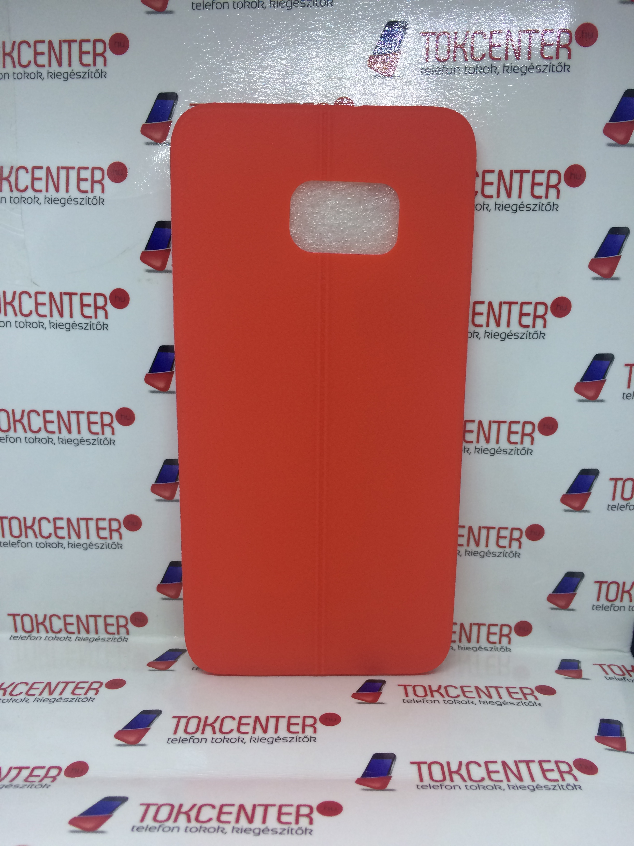 SAMSUNG Galaxy S6 Edge + (SM-G928) Ultravékony bőr hatású szilikon tok, PIROS