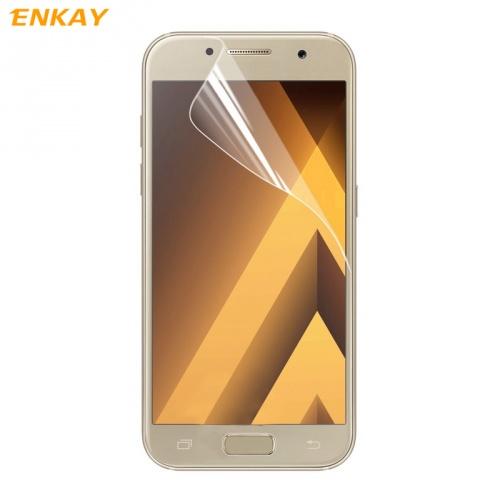 SAMSUNG Galaxy A7 (2017) SM-A720F ENKAY képernyővédő fólia törlőkendővel (1 db-os, full screen, íves részre, öntapadós PET) CLEAR áttetsző	