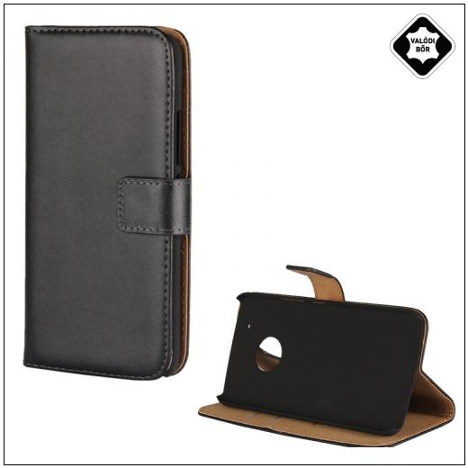 HUAWEI Honor 10 Tok álló, valódi bőr (FLIP, mágneses, oldalra nyíló, asztali tartó funkció) FEKETE	