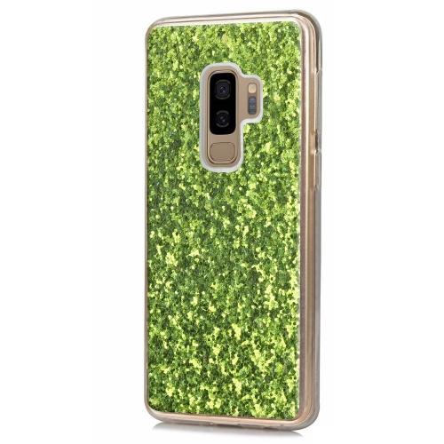 SAMSUNG Galaxy S9 Plus (SM-G965) Műanyag telefonvédő (csillogó, flitteres) ZÖLD	