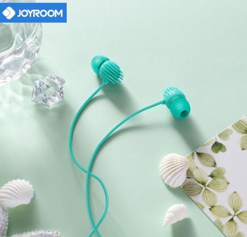 JOYROOM james bond SZTEREO fülhallgató (3.5 mm, felvevő gomb, mikrofon, kagyló forma) CYAN	