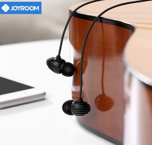 JOYROOM james bond SZTEREO fülhallgató (3.5 mm, felvevő gomb, mikrofon, kagyló forma) FEKETE	