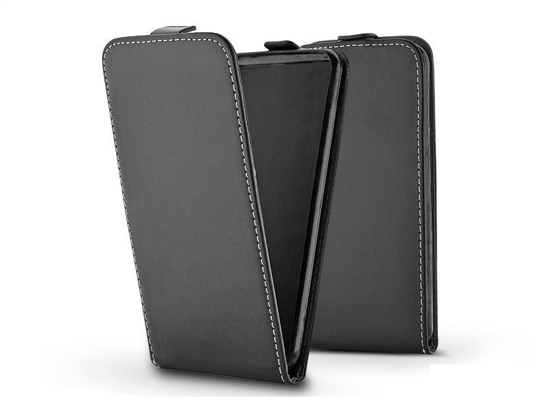 LG K8 2018 K350 (K9) Tok álló, bőr (FLIP, mágneses, szilikon tartó) FEKETE	