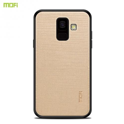 SAMSUNG Galaxy A6 (2018) SM-A600F MOFI BRIGHT SHIELD műanyag telefonvédő (szilikon keret, textil hátlap) ARANY	