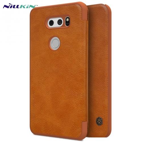  SAMSUNG Galaxy J6 (2018) J600F NILLKIN QIN tok álló, bőr (FLIP, oldalra nyíló, bankkártya tartó) BARNA	