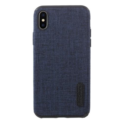 Apple iPhone X 5.8 / Apple iPhone XS 5.8 Telefonvédő gumi / szilikon (textil bevonat) SÖTÉTKÉK	