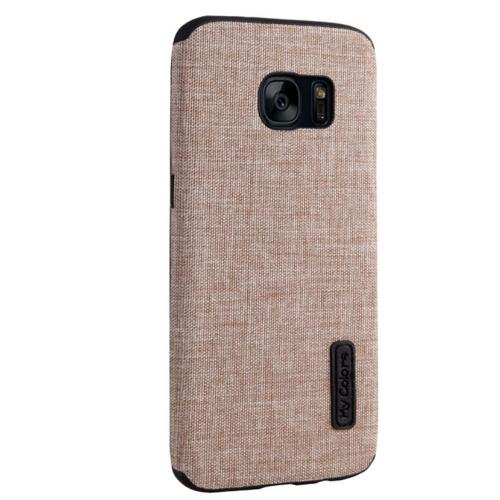 Apple iPhone X 5.8 / Apple iPhone XS 5.8 Telefonvédő gumi / szilikon (textil bevonat) VILÁGOSBARNA	