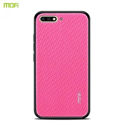 SAMSUNG Galaxy A6 (2018) SM-A600F MOFI HONOR műanyag telefonvédő (szilikon keret, bőr hátlap, fonott minta) MAGENTA	