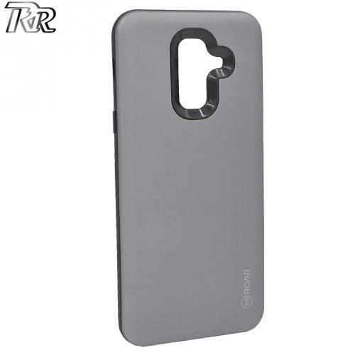 SAMSUNG Galaxy A6+ (2018) SM-A605F ROAR RICO ARMOR telefonvédő gumi / szilikon (közepesen ütésálló, műanyag hátlap, matt) SZÜRKE	