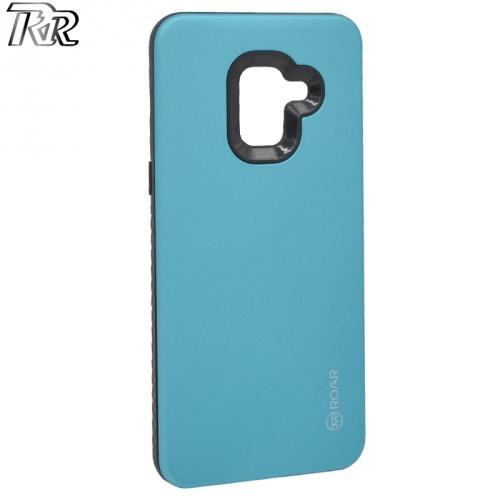 SAMSUNG Galaxy A6+ (2018) SM-A605F ROAR RICO ARMOR telefonvédő gumi / szilikon (közepesen ütésálló, műanyag hátlap, matt) VILÁGOSKÉK	