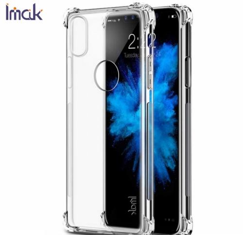 Apple iPhone X 5.8 / Apple iPhone XS 5.8 IMAK telefonvédő gumi / szilikon (közepesen ütésálló, légpárnás sarok, képernyővédő fólia, matt, logo kivágás) ÁTLÁTSZÓ	