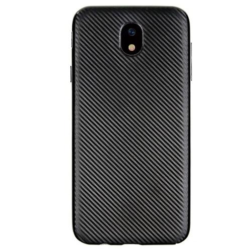 SAMSUNG Galaxy J4 (2018) J400F Telefonvédő gumi / szilikon (karbon minta) FEKETE	