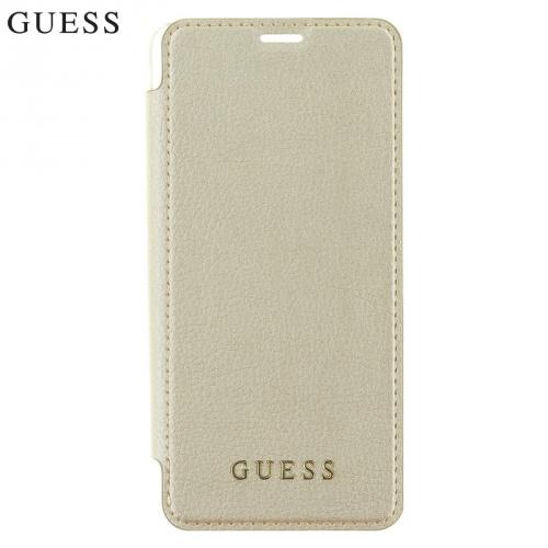 SAMSUNG Galaxy S9 Plus (SM-G965) Guess Iridescent műanyag telefonvédő (bőr flip, oldalra nyíló, átlátszó hátlap) ARANY	