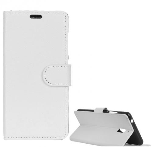 NOKIA 3.1 Tok álló, bőr (FLIP, oldalra nyíló, asztali tartó funkció) FEHÉR	