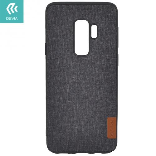 SAMSUNG Galaxy S9 Plus (SM-G965) DEVIA FLEX műanyag telefonvédő (textil hátlap) SZÜRKE	