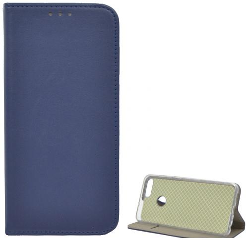 HUAWEI P Smart (Enjoy 7S) Tok álló, bőr (FLIP, oldalra nyíló, asztali tartó funkció) SÖTÉTKÉK	