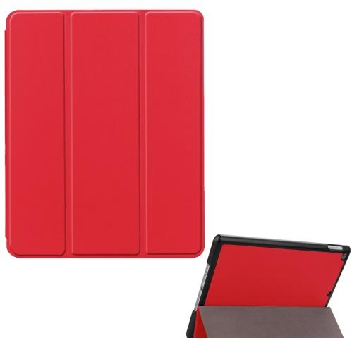 APPLE IPAD 9.7 (2017) /APPLE IPAD 9.7 (2018) Tok álló, bőr hatású (aktív flip, oldalra nyíló, TRIFOLD asztali tartó funkció, Apple Pencil tartó) PIROS