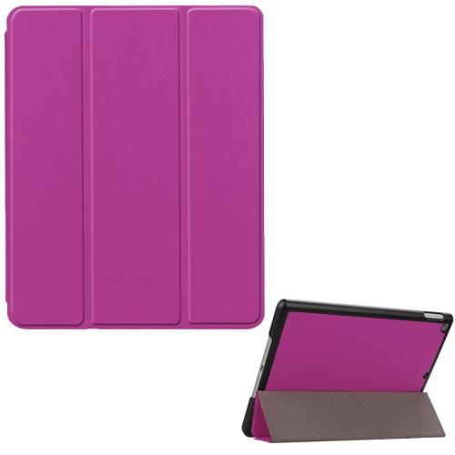 APPLE IPAD 9.7 (2017) /APPLE IPAD 9.7 (2018) Tok álló, bőr hatású (aktív flip, oldalra nyíló, TRIFOLD asztali tartó funkció, Apple Pencil tartó) LILA