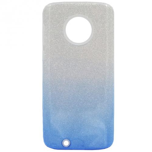 MOTOROLA Moto G6 (XT-1925) Telefonvédő gumi / szilikon (műanyag belső, csillogó hátlap) KÉK	