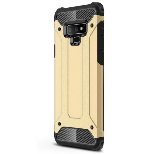 SAMSUNG Galaxy Note 9 Defender műanyag telefonvédő (közepesen ütésálló, légpárnás sarok, gumi / szilikon belső, fémhatás) ARANY	
