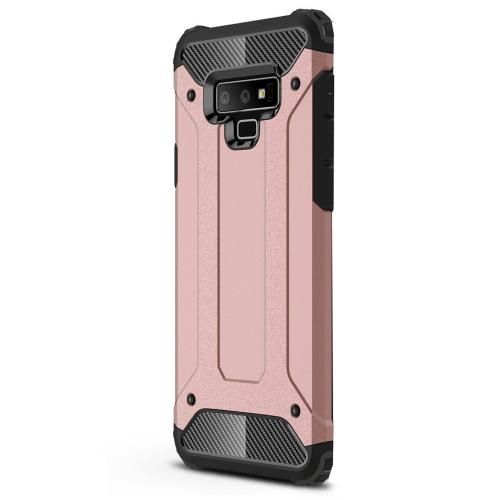 SAMSUNG Galaxy Note 9 Defender műanyag telefonvédő (közepesen ütésálló, légpárnás sarok, gumi / szilikon belső, fémhatás) ROZÉARANY	