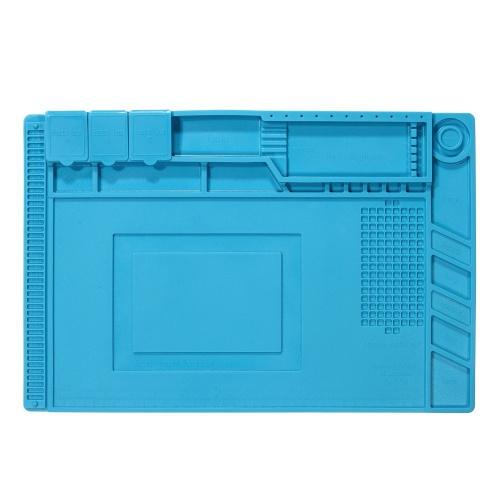 Szerelőtábla (szilikon, mágneses csavartartó, lecsukható rekeszek, 45x30 cm) VILÁGOSKÉK	