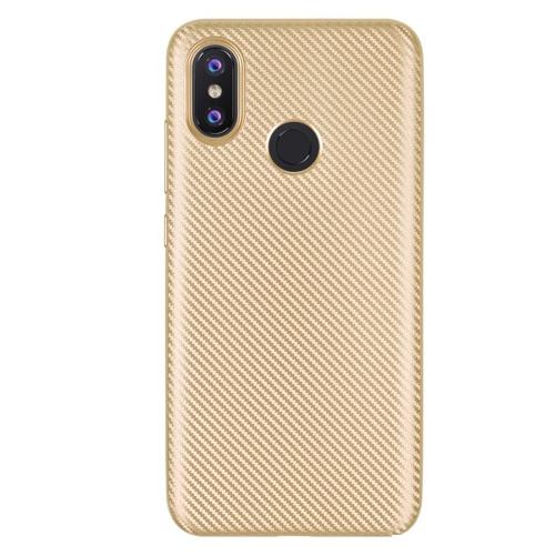 XIAOMI Mi 8 Telefonvédő gumi / szilikon (karbon minta) ARANY	