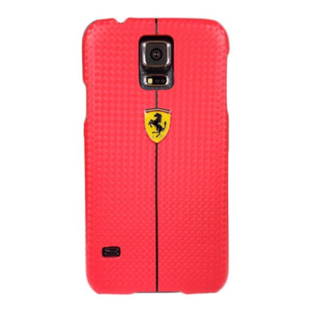 Samsung Galaxy S V. (SM-G900) FERRARI műanyag hátlap, Karbon minta, PIROS