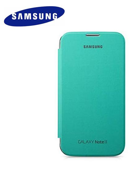 SAMSUNG Galaxy Note II (GT-N7100) Műanyag telefonvédő (oldalra nyíló) FLIP, MENTA (NFC-s)