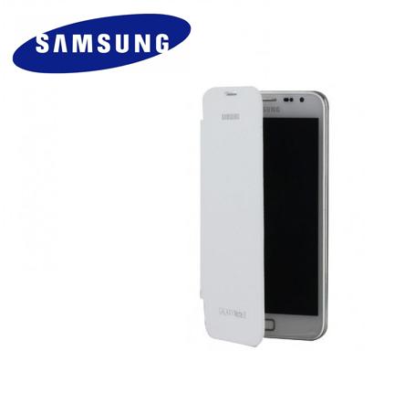 SAMSUNG Galaxy Note II (GT-N7100) Műanyag telefonvédő (oldalra nyíló) FLIP, FEHÉR (NFC-s)