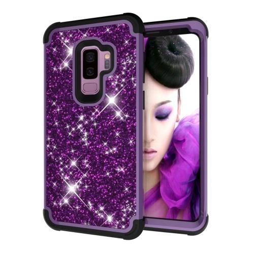 SAMSUNG Galaxy S9 (SM-G960) Defender műanyag telefonvédő (ütésálló, gumi / szilikon belső, közepesen ütésálló, flitteres) LILA	