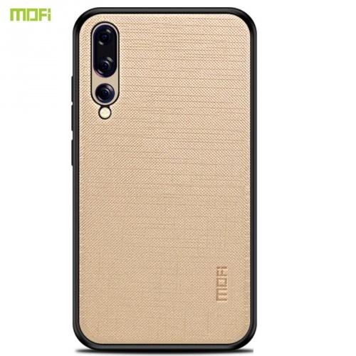 HUAWEI P20 Pro MOFI BRIGHT SHIELD műanyag telefonvédő (szilikon keret, textil hátlap) ARANY	