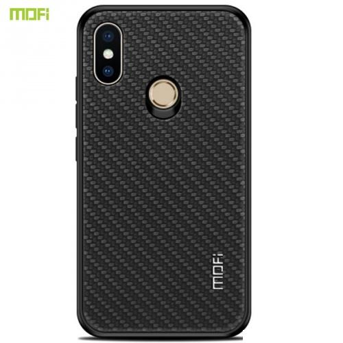 XIAOMI Mi 8 SE MOFI HONOR műanyag telefonvédő (szilikon keret, bőr hátlap, fonott minta) FEKETE	