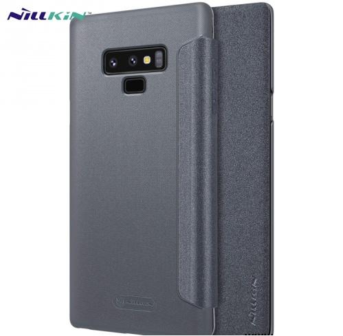 SAMSUNG Galaxy Note 9 (SM-N960F) NILLKIN SPARKLE műanyag telefonvédő (mikroszálas bőr flip, oldalra nyíló) FEKETE	
