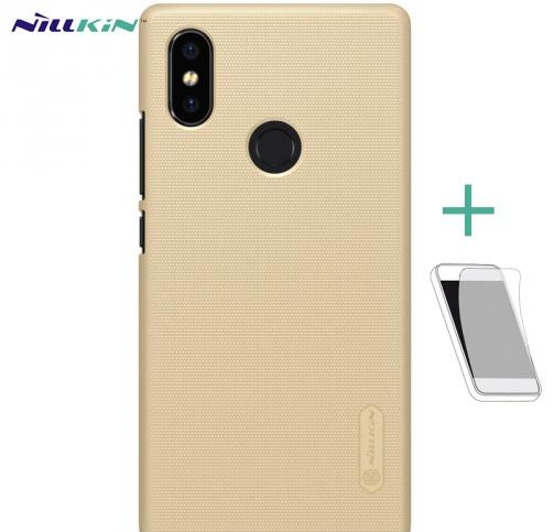 XIAOMI Mi 8 SE NILLKIN SUPER FROSTED műanyag telefonvédő (gumírozott, érdes felület, képernyővédő fólia, tisztítókendő) ARANY	
