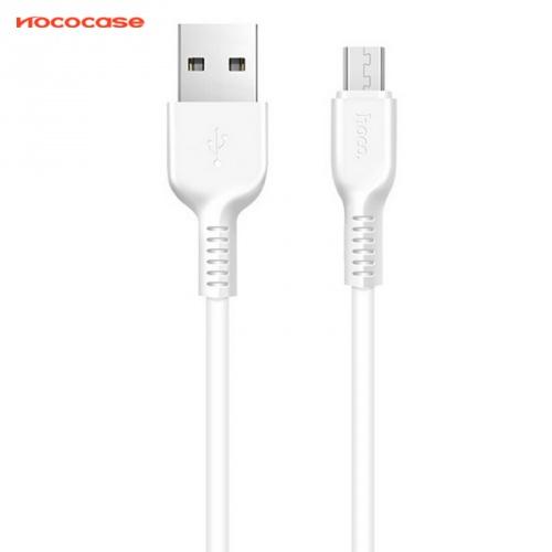HOCO X20 adatátvitel adatkábel és töltő (microUSB, 100 cm, törésgátló, gyorstöltés támogatás) FEHÉR
