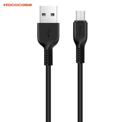 HOCO X20 adatátvitel adatkábel és töltő (microUSB, 100 cm, törésgátló, gyorstöltés támogatás) FEKETE